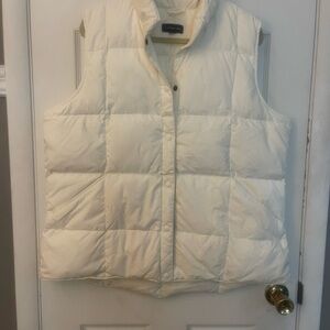 Lands' End Off-White Quilted Down Vest XL/1X.